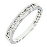 0.25ct Channel Set Round Diamond Half Eternity Ring in UK Hallmarked 9ct White Gold